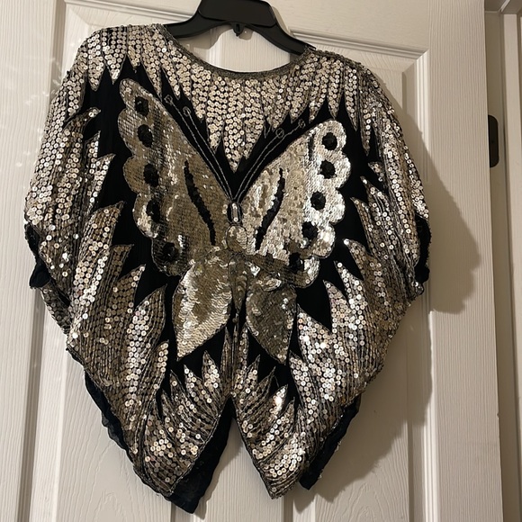 Vintage sequin butterfly top - Picture 6 of 7